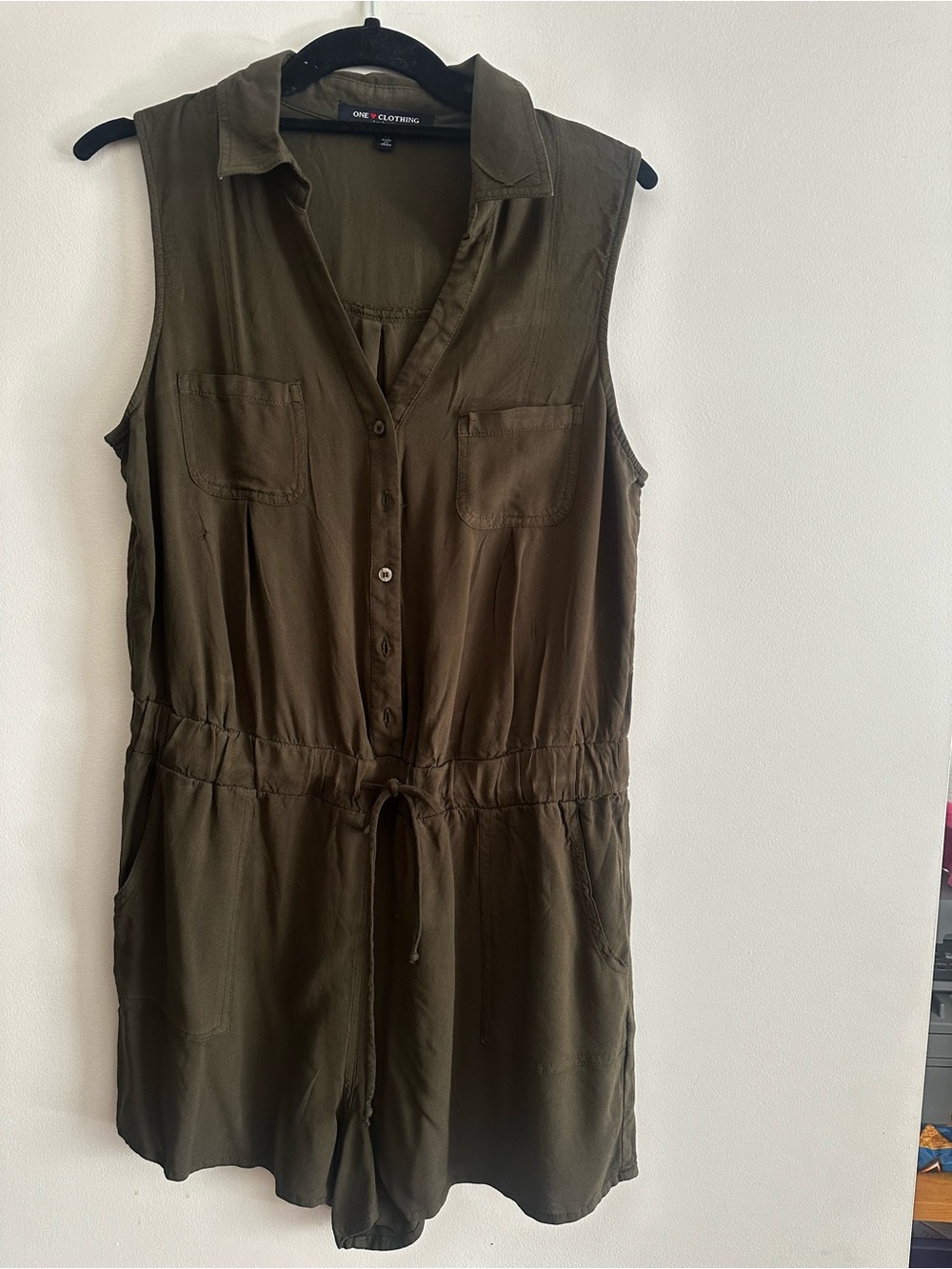 one clothing Olive Utility Shirt Dress